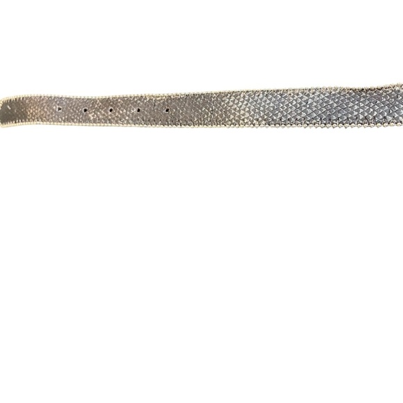 ??Elegant ELITE brand Silver & Black Women\'s Snakeskin Belt size L. Made in USA main image 9